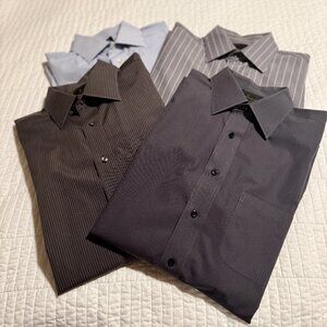 JOSEPH A BANKS MENS DRESS SHIRTS, SET OF 4, SIZE 16.5 X 34, 100% NO-IRON COTTON